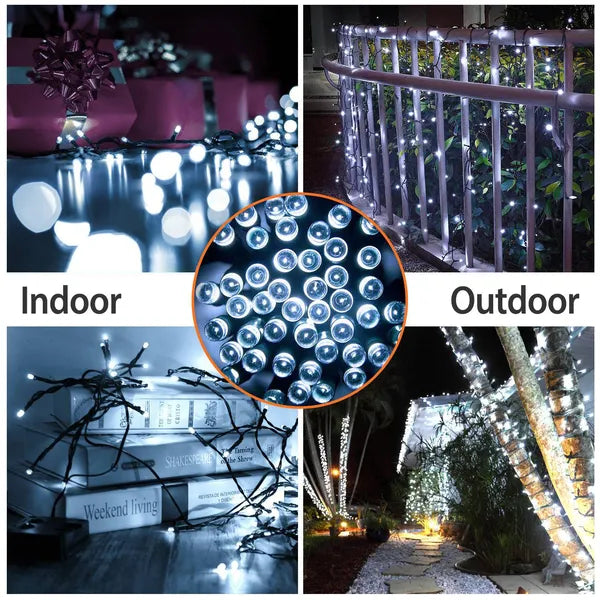 Solar Fairy String Lights 12m 100 LED – 8 Modes, Waterproof