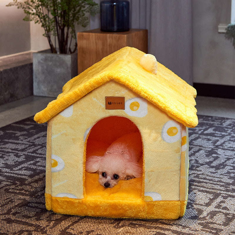 Foldable Dog House Pet Cat Bed Winter Villa Sleep Kennel