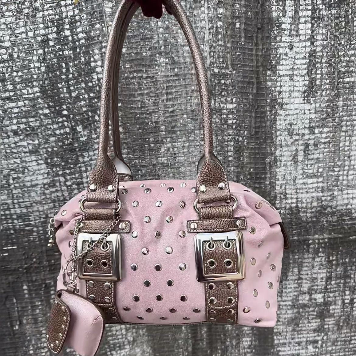 Retro Polka-Dot Rivet Large Capacity Tote Bag
