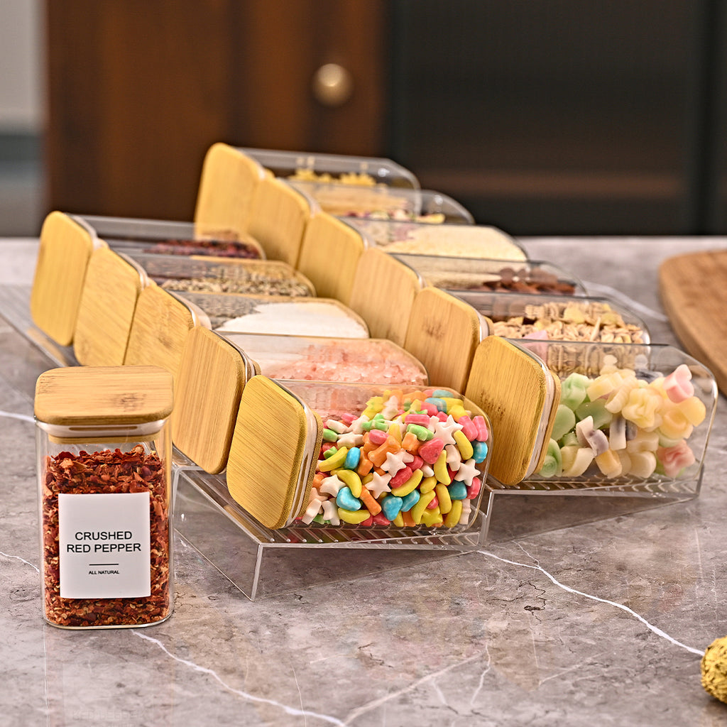 4-Tier Clear Spice Rack Organizer (Set of 4)