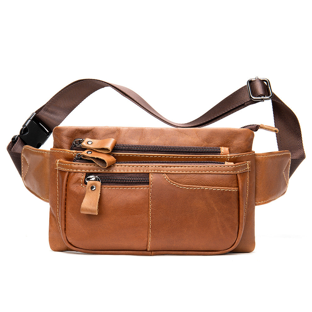 Genuine Leather Crossbody Chest Bag for Men