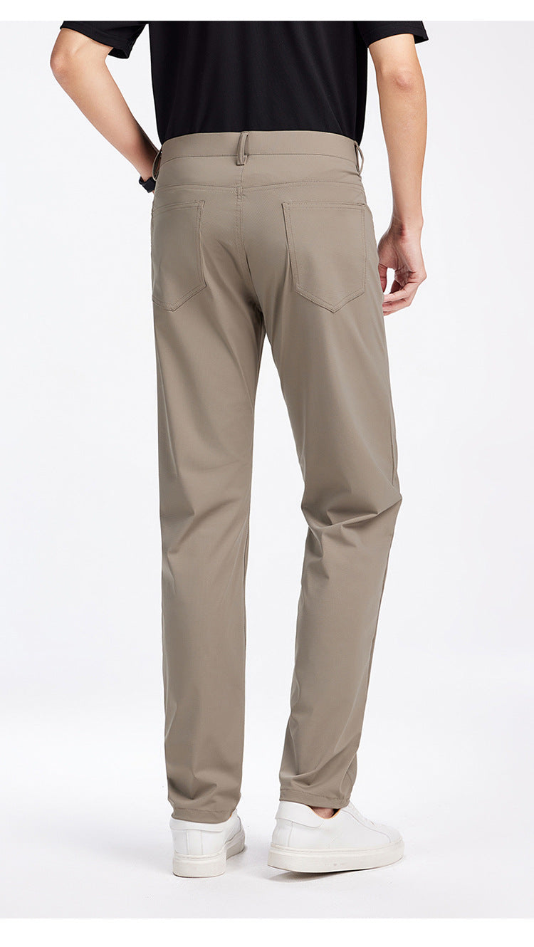 Men's Stretch Ice Silk Straight-Leg Casual Pants