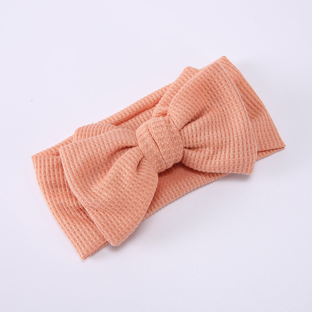 Baby Oversized Bow Children's Waffle Knit Knotted Headband