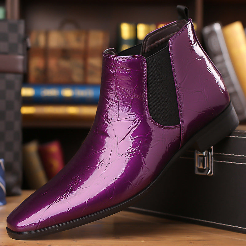 Men's Pointed-Toe Leather Chelsea Boots