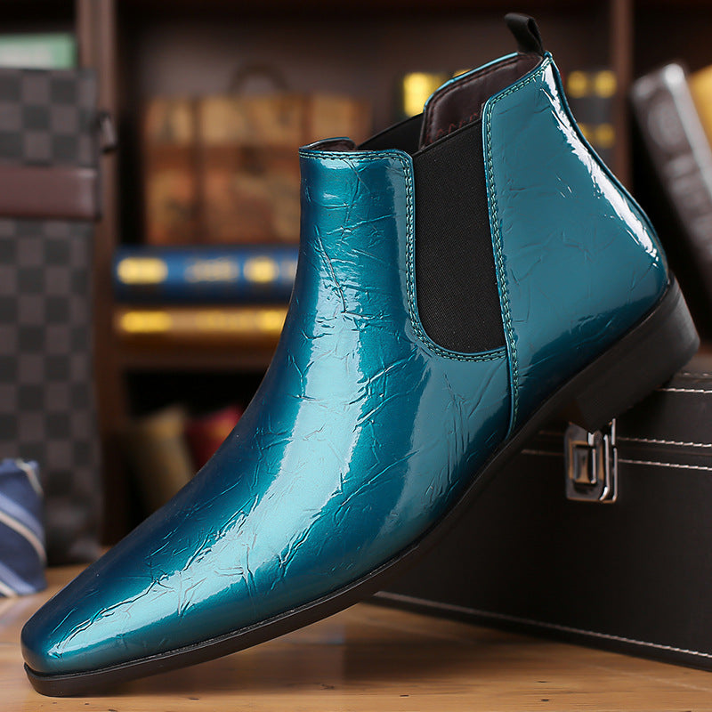 Men's Pointed-Toe Leather Chelsea Boots