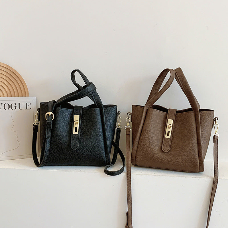 Retro Textured Bucket Shoulder Bag