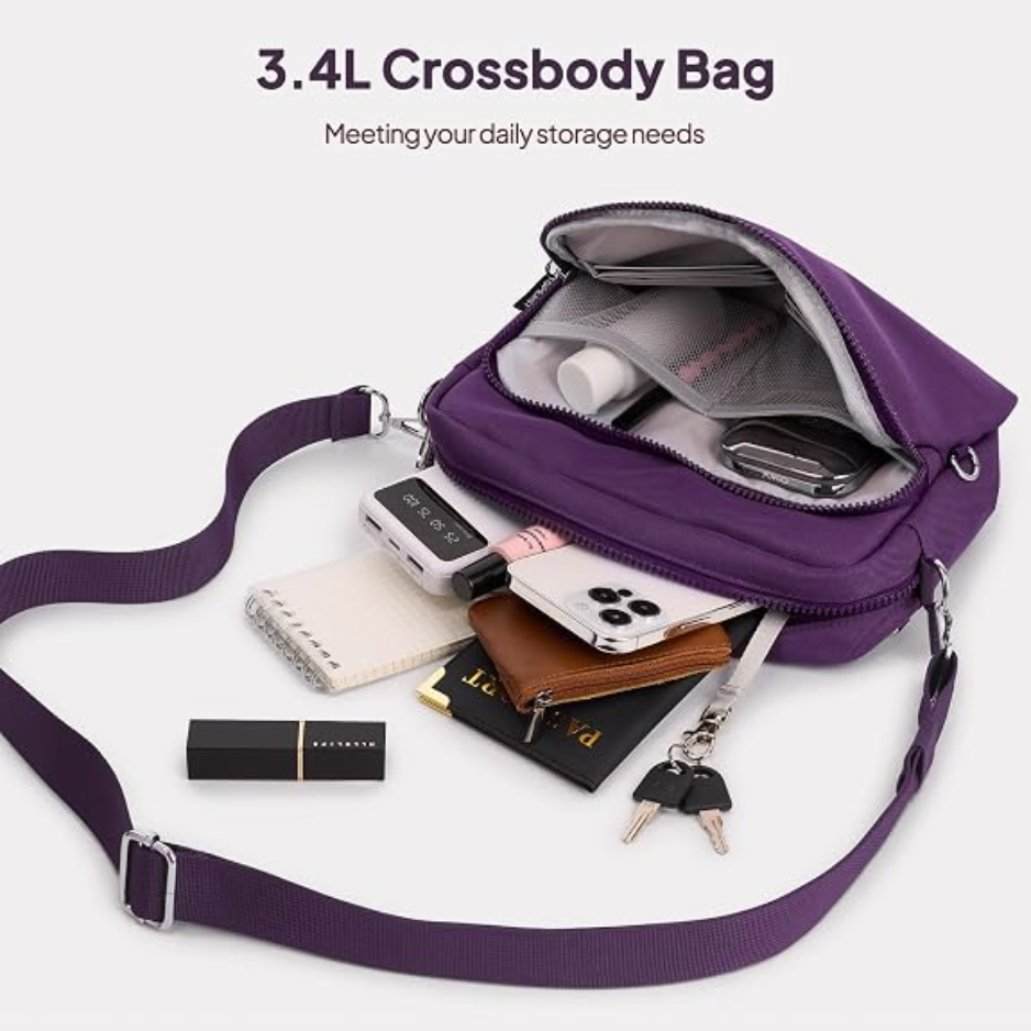 Anti-Theft RFID Crossbody Travel Bag - Lightweight Shoulder Bag