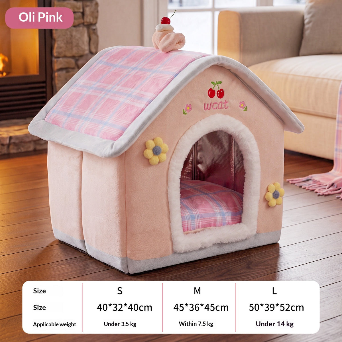 Cozy 3D House Cat Bed