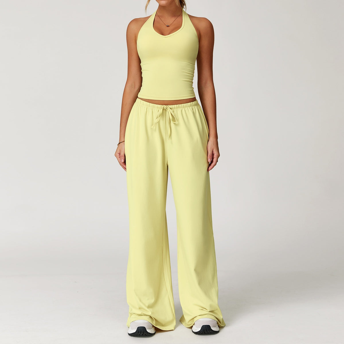 Quick-Dry Brushed Yoga Set – Tank Top & Leggings