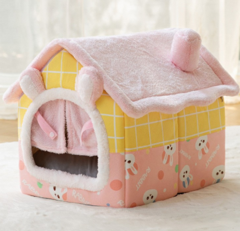 Foldable Dog House Pet Cat Bed Winter Villa Sleep Kennel
