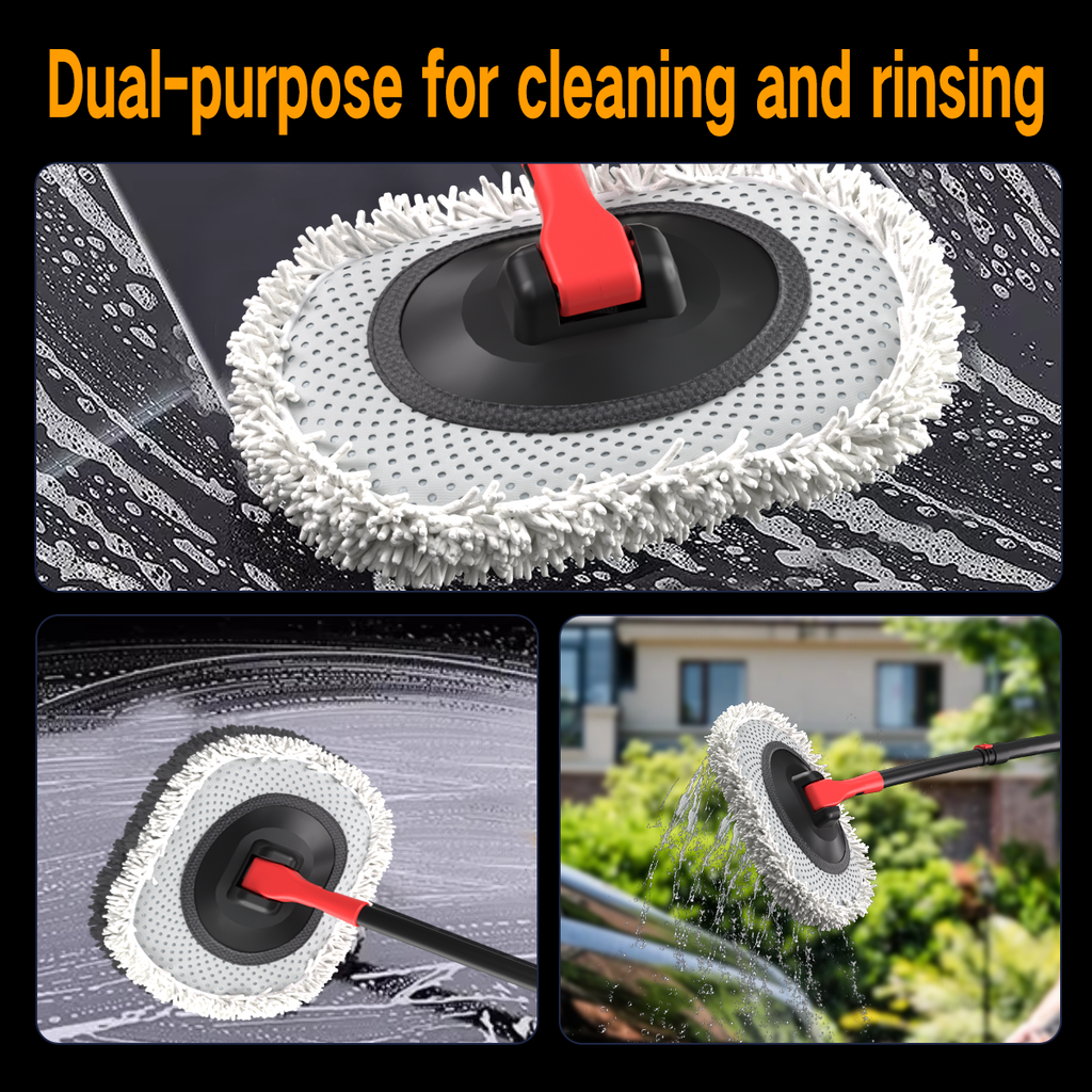 41-Inch Water-Flow Car Wash Brush Mop with 10m Hose