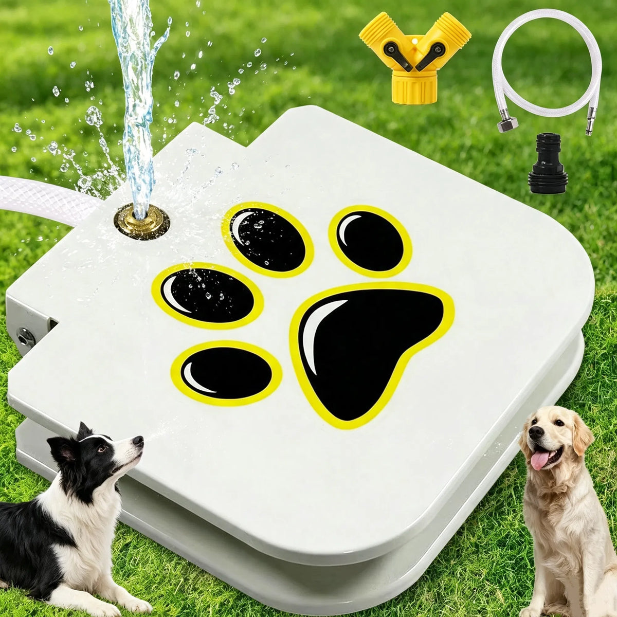 Step-Activated Outdoor Dog Water Fountain - Paw Pedal Dispenser