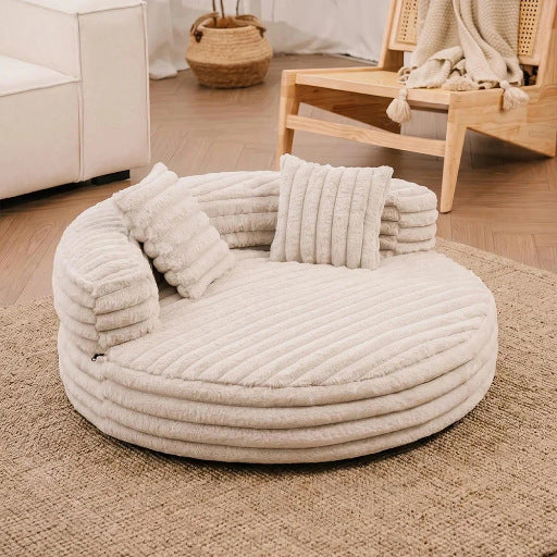 Washable Donut Pet Bed – Plush Cat & Dog Sofa