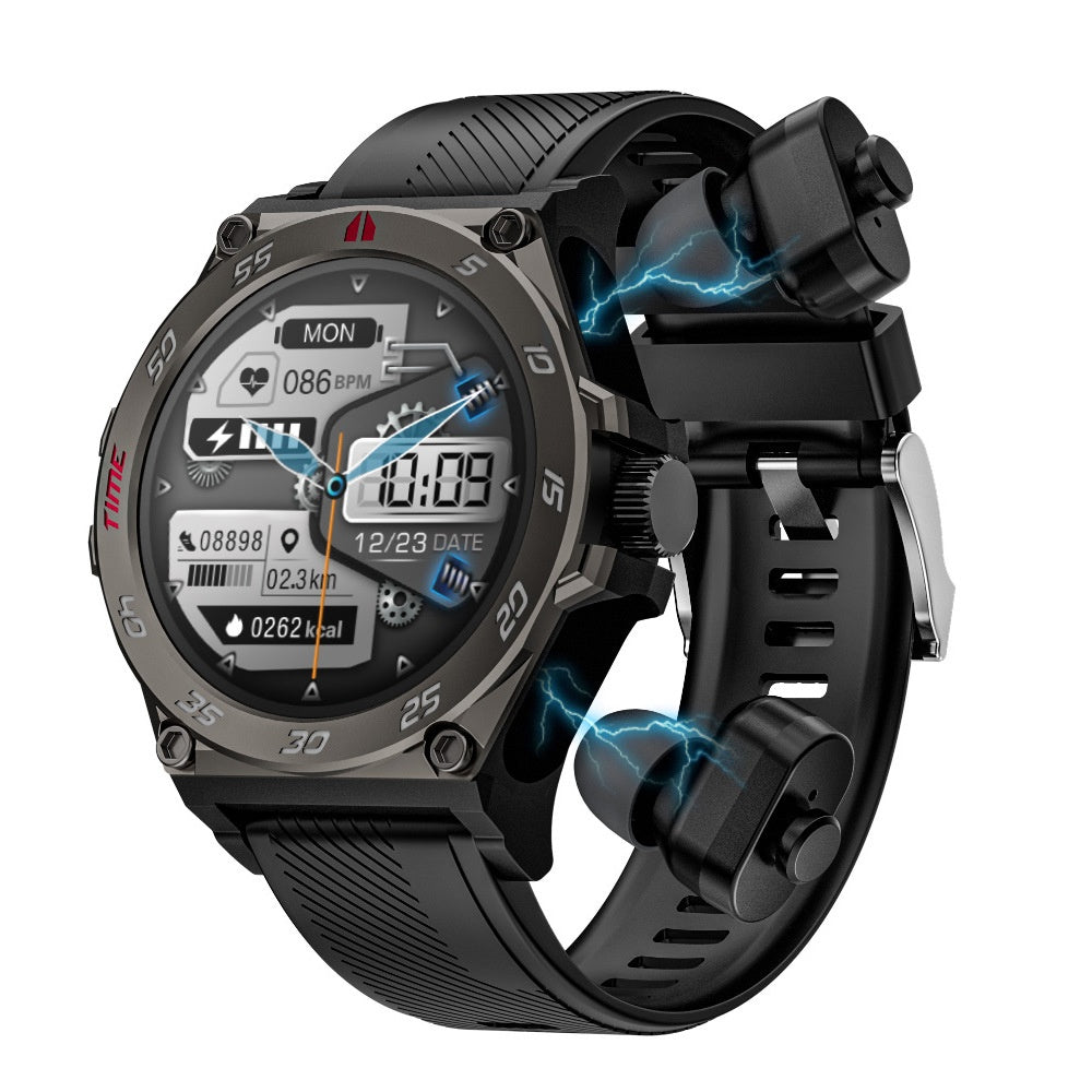 2-in-1 Smartwatch with Built-in Wireless Earbuds
