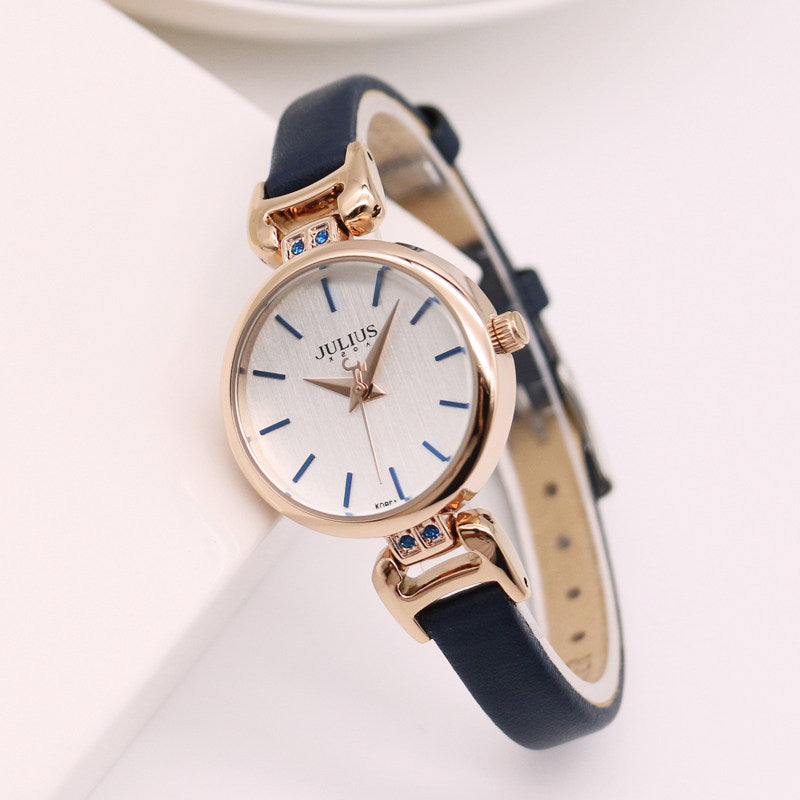 Retro Square Leather Strap Quartz Watch for Women