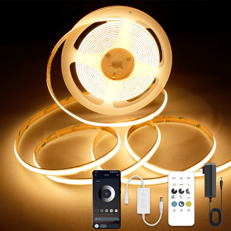 Dimmable COB LED Strip Lights Warm White 2700K