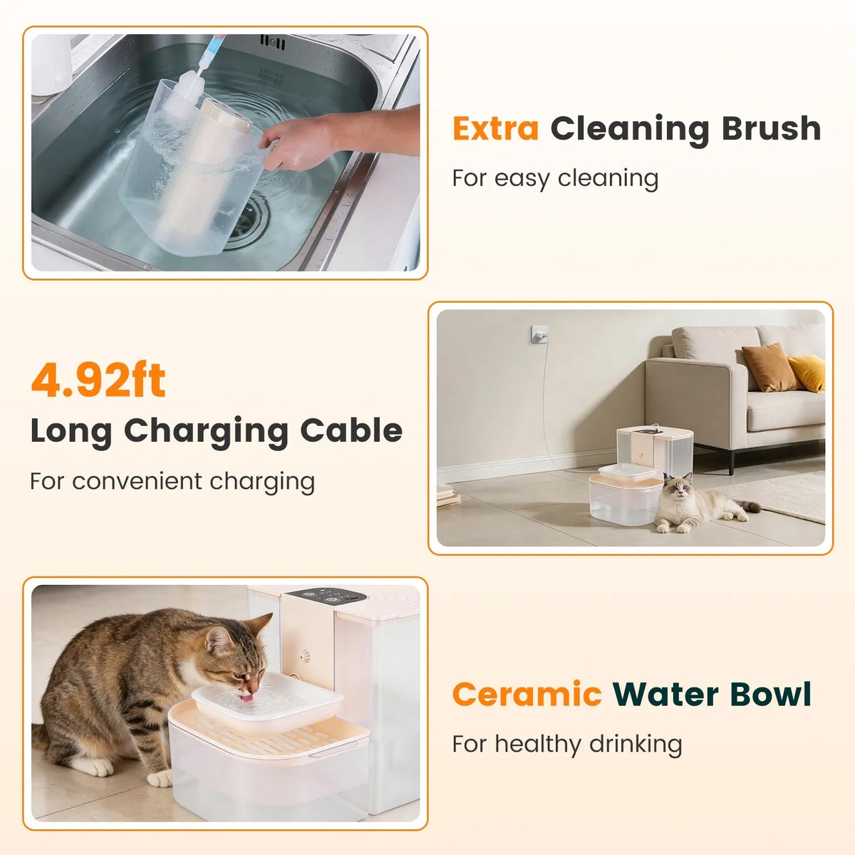 Cordless 4.5L Pet Water Fountain with Dual-Tank Filtration