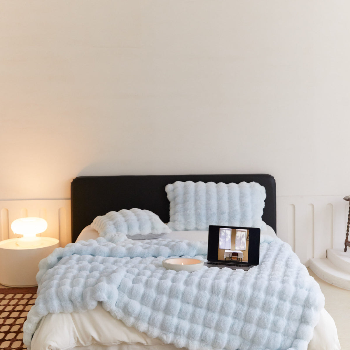 Polyester Carpet Rabbit Bubble Velvet Thickened Nap Blanket
