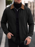 Men's Waffle-Collar Casual Baseball Jacket