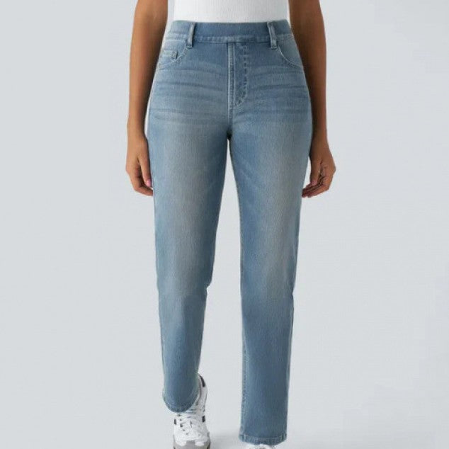 High-Waisted Stretch Yoga Jeans for Women