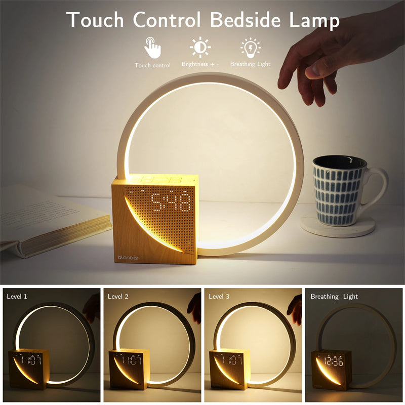 Bedside Lamp Touch Table With Natural Sounds, Desk Alarm