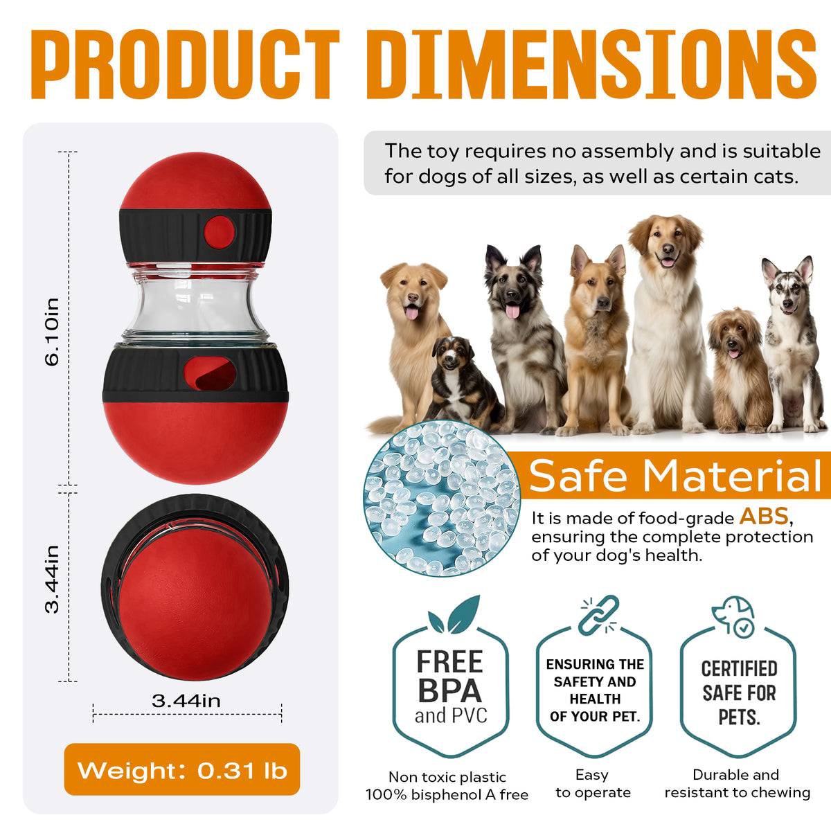Treat Dispensing Dog Puzzle Ball – Slow Feeder Toy