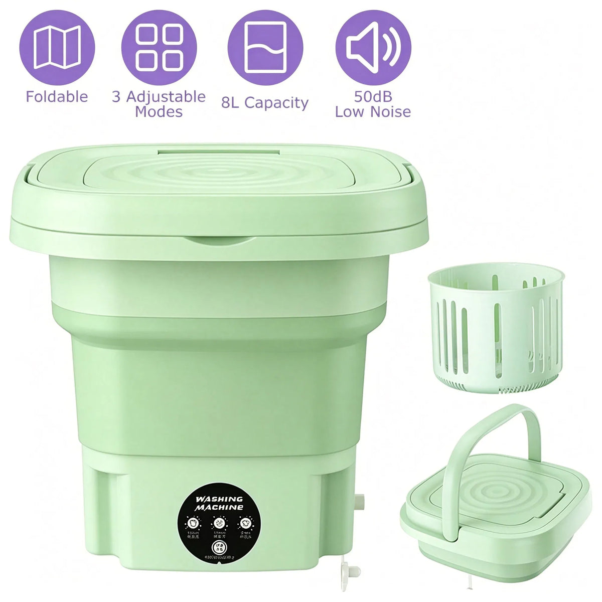 8L Foldable Portable Mini Washing Machine