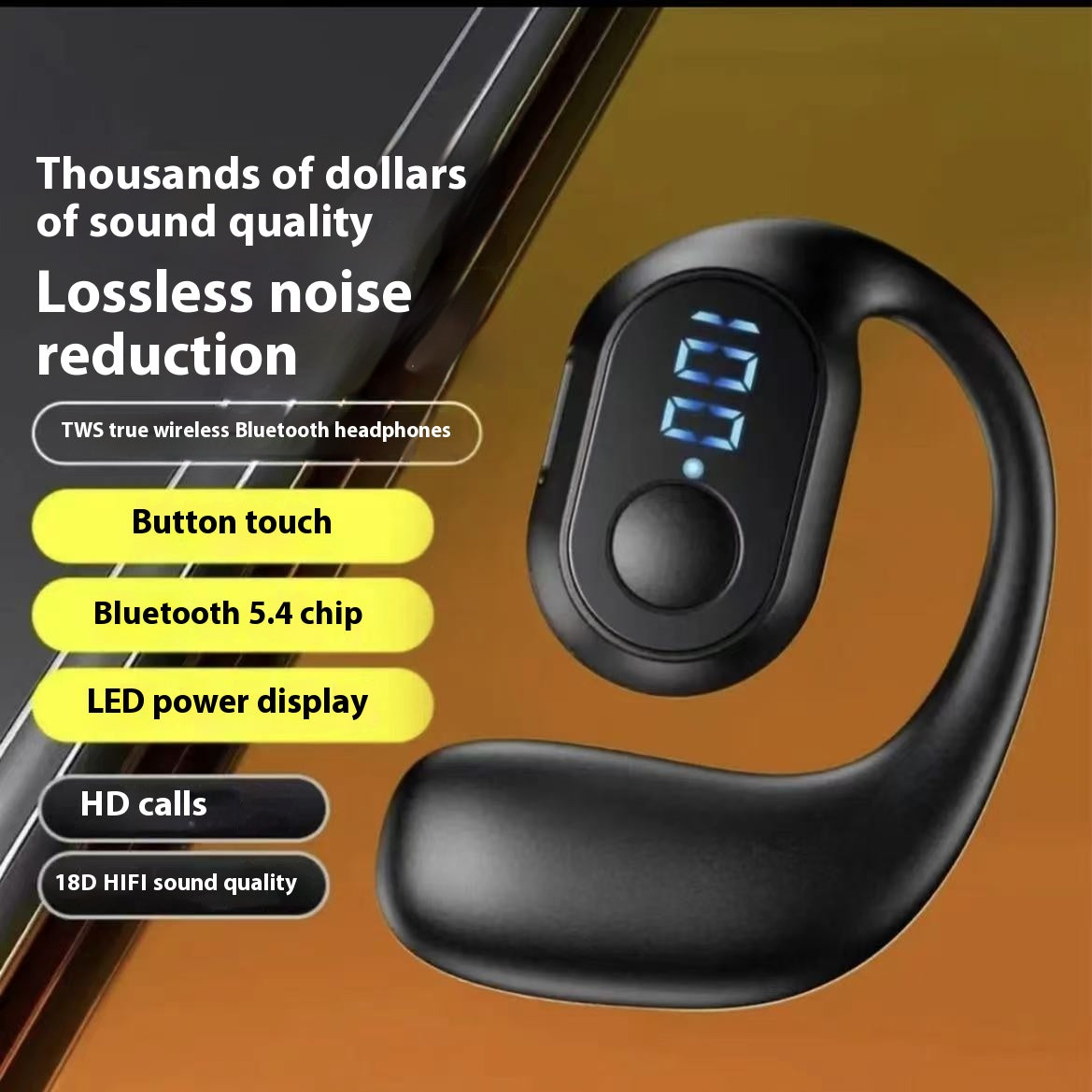 Business Wireless Headset Ear-mounted Non In-ear Smart Digital