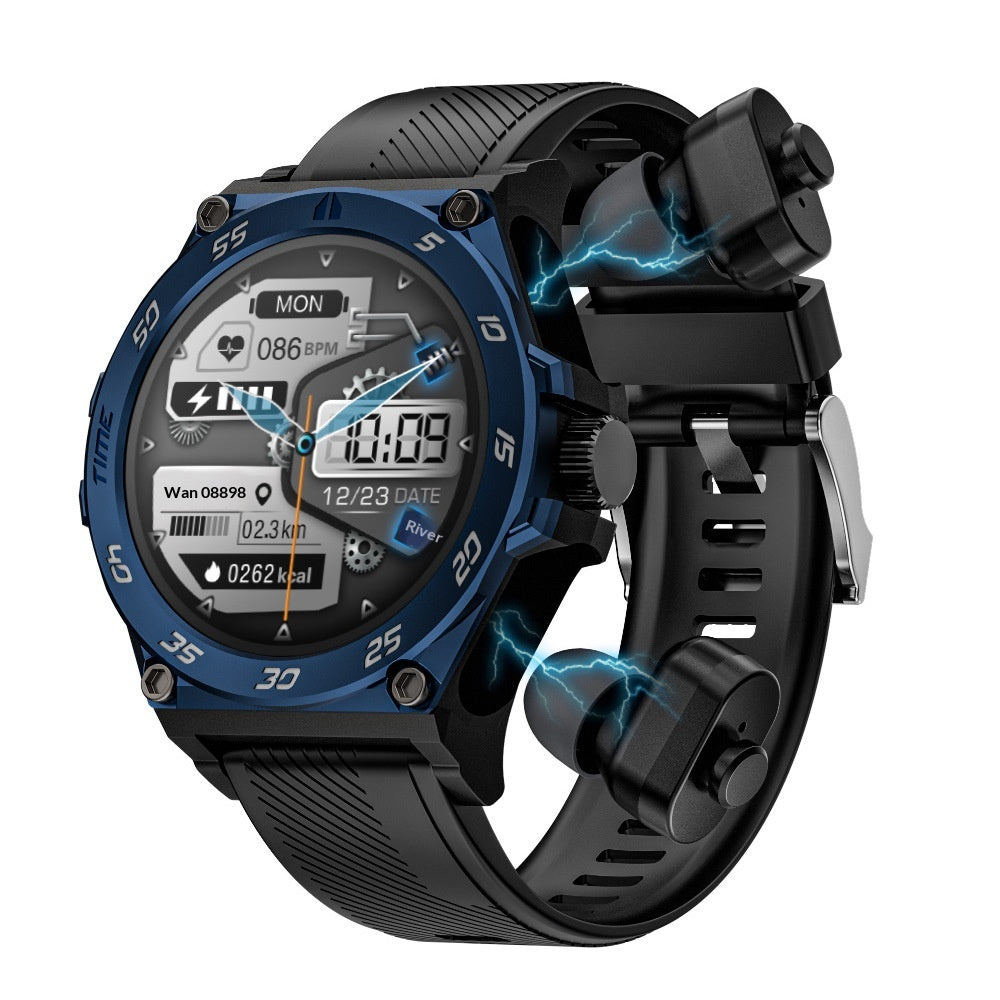 2-in-1 Smartwatch with Built-in Wireless Earbuds