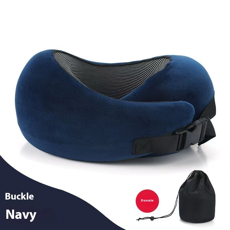 Soft Memory Foam Travel Neck Pillow U Shape Adjustable Support