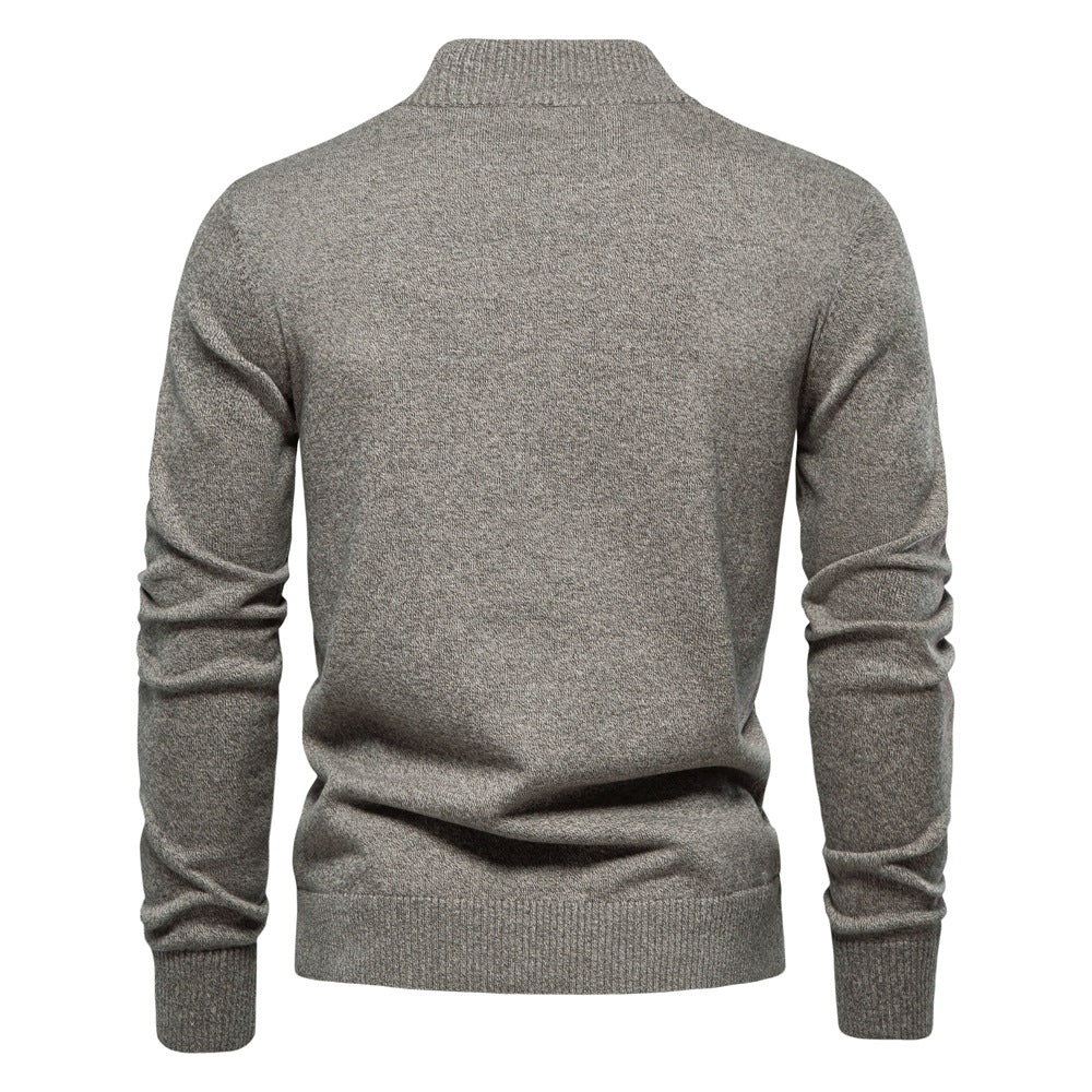 Men's Business Casual Knit Cardigan Sweater - Solid Color
