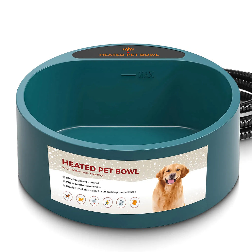 Heated Pet Water Bowl 74oz - Thermostatic Dog & Cat Water Dish