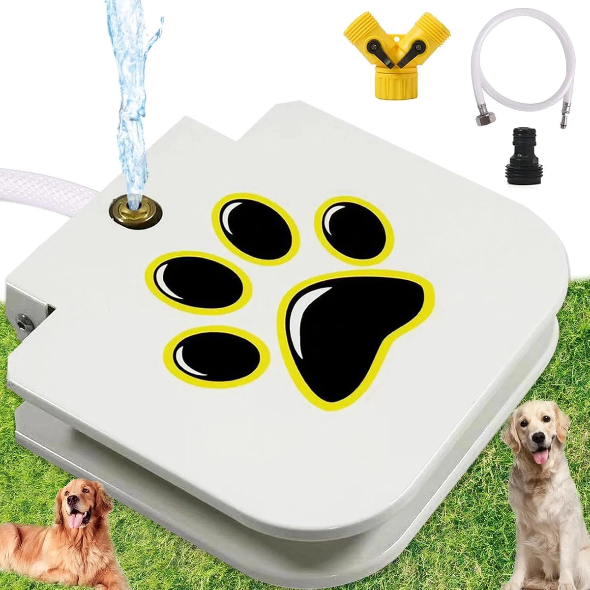 Step-Activated Outdoor Dog Water Fountain - Paw Pedal Dispenser