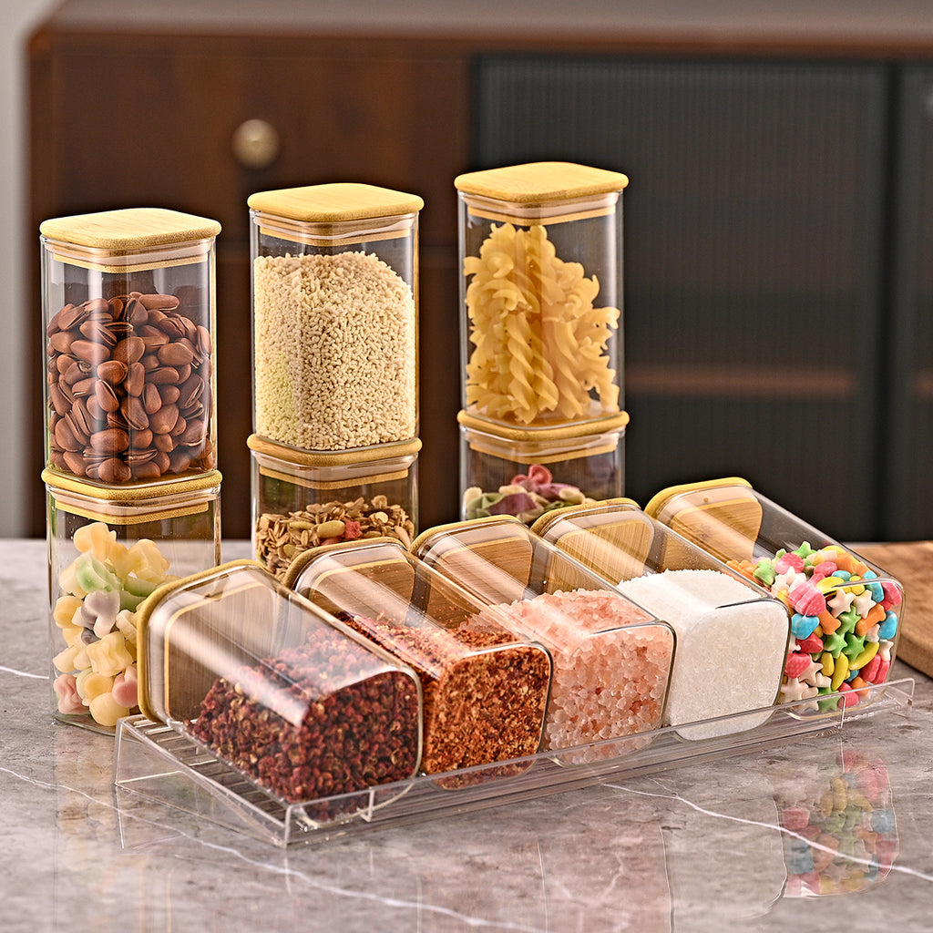 4-Tier Clear Spice Rack Organizer (Set of 4)