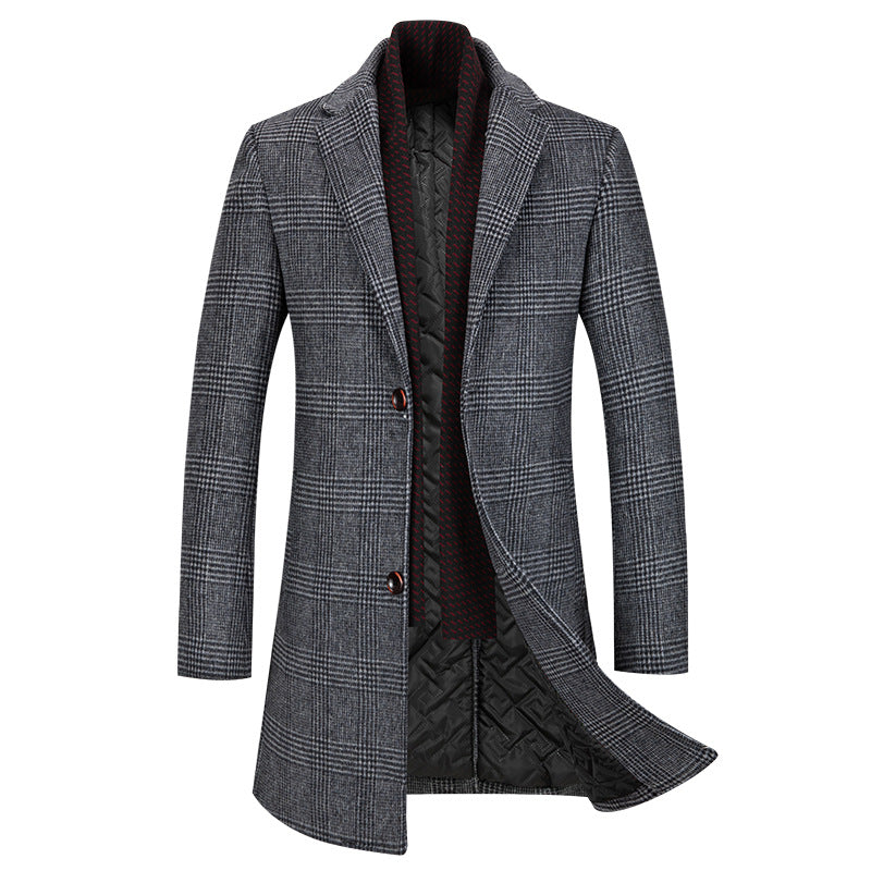 Men's Houndstooth Wool-Blend Overcoat
