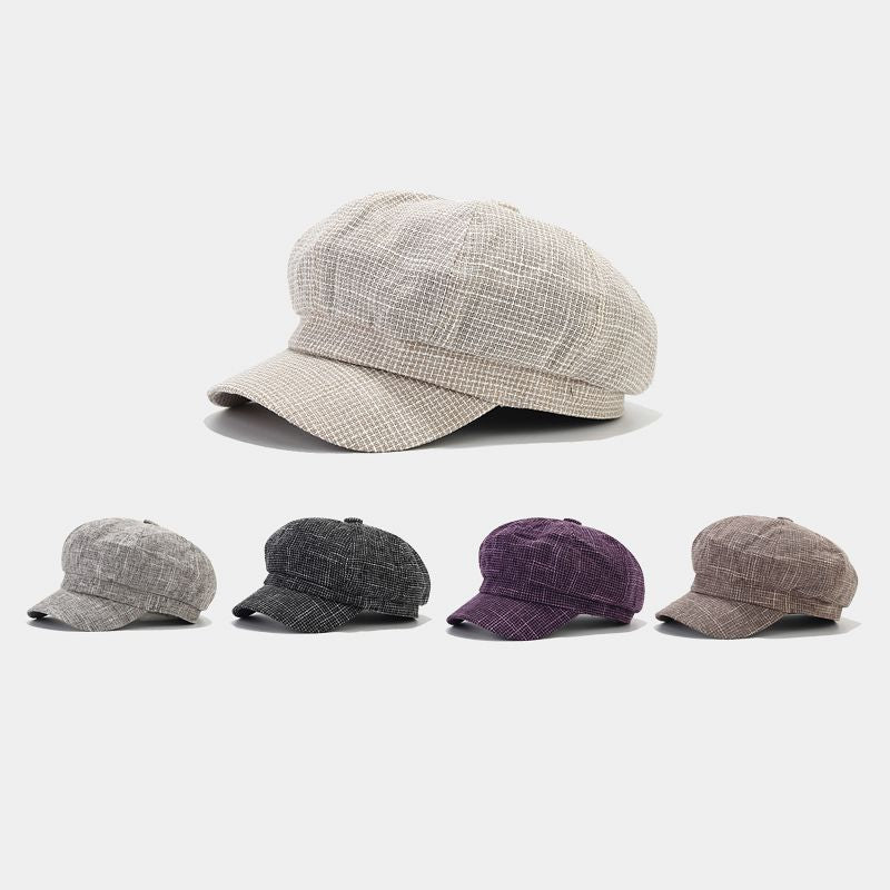 British Retro Light Board Octagonal Cap Women