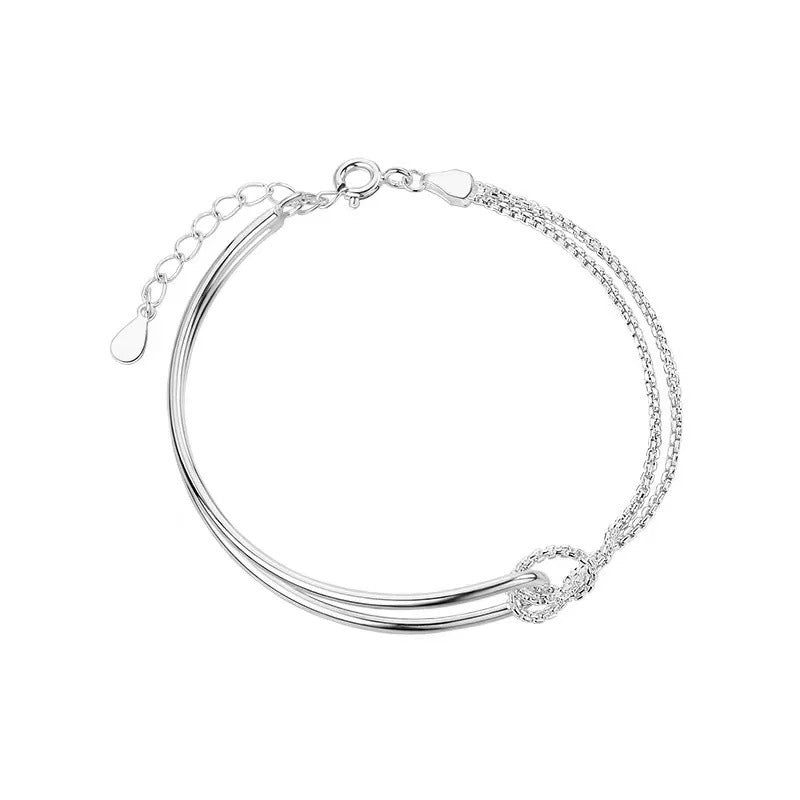 925 Sterling Silver Double Knot Bracelet
