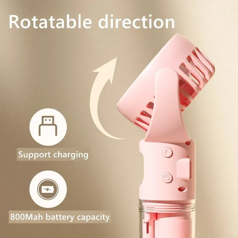 Portable Handheld Spray Fan 4-Speed Water Mist Summer Cooling
