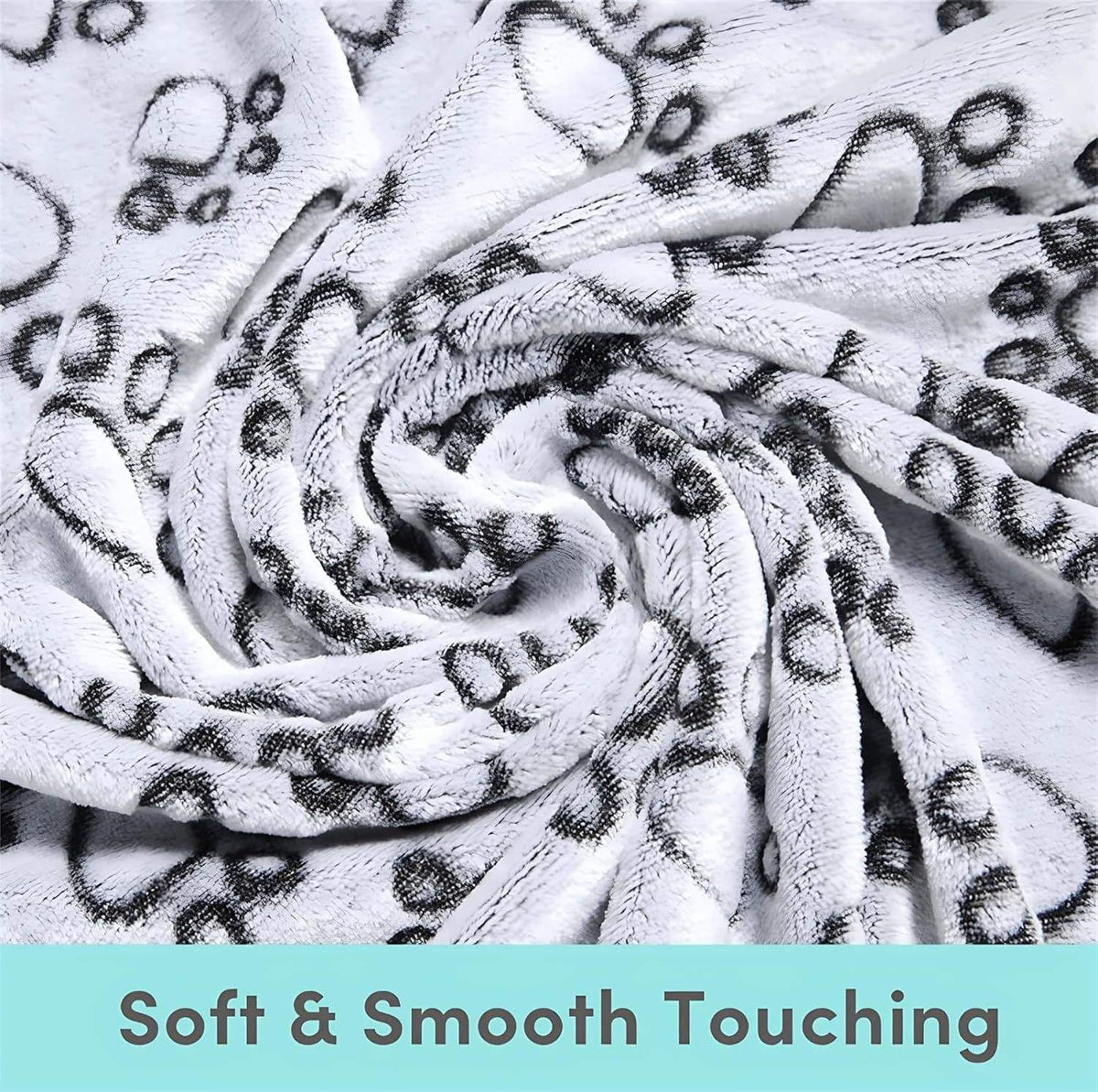 Soft Fleece Paw Print Pet Blanket 3-Pack - Washable Dog & Cat