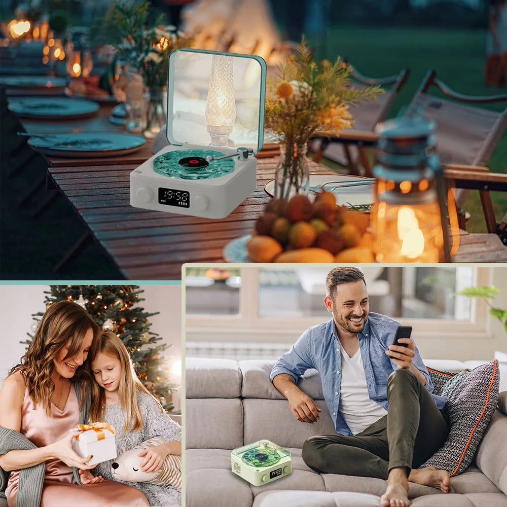 Retro Turntable Speaker Wireless Bluetooth-compatible 5.0