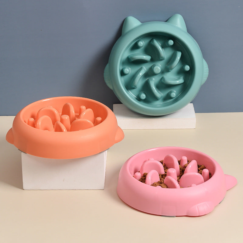 Pet Dog Cat Slow Feeder Bowls Anti Choking Dish Bowl Home