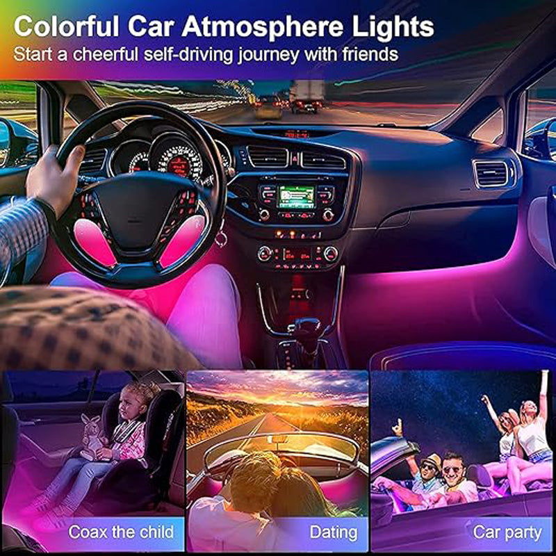 Car Interior RGB Ambient LED Light Kit with App & Music Sync