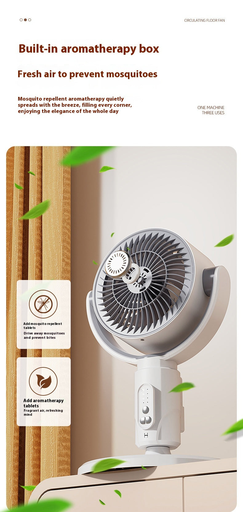 Remote Control Air Circulator Fan 3D Oscillating Turbine