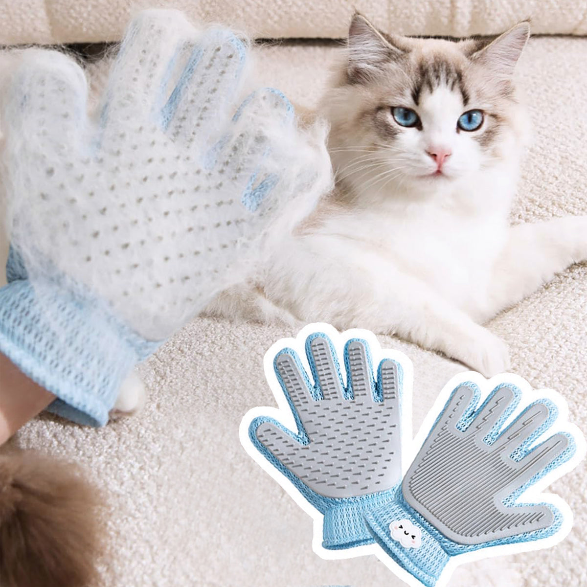 2-in-1 Pet Grooming Glove – Deshedding & Lint Remover