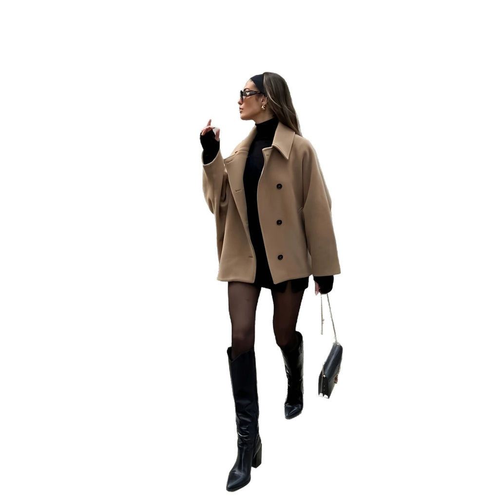 Women's Loose-Fit Short Lapel Coat