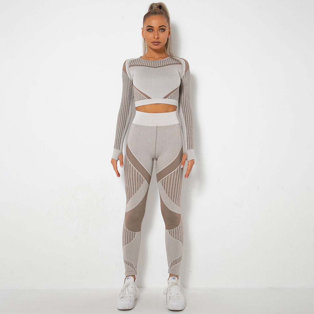 Seamless Knitted Absorbent Yoga Long-Sleeved Suit Wearsuit