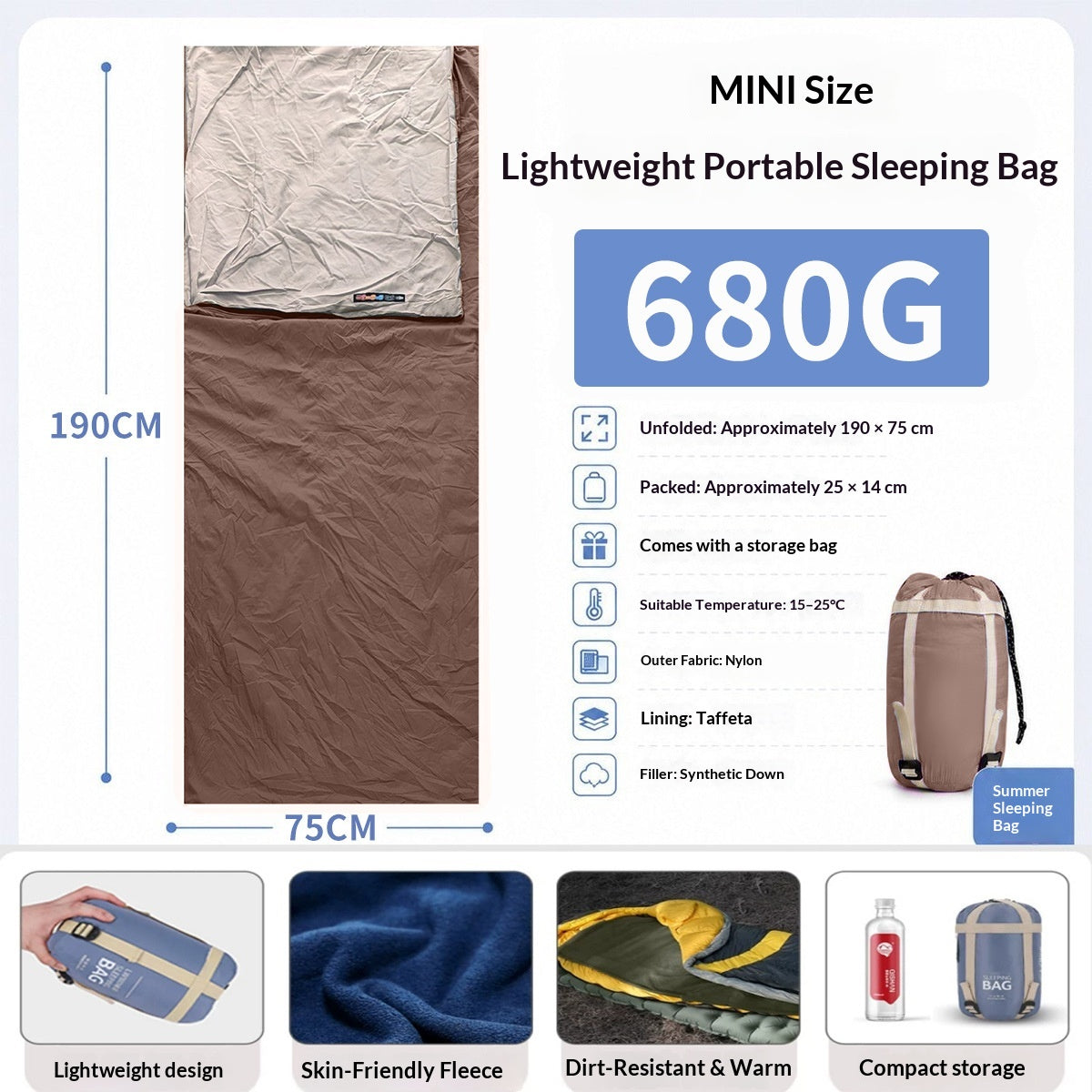 Ultra-Light Travel Sleeping Bag Liner
