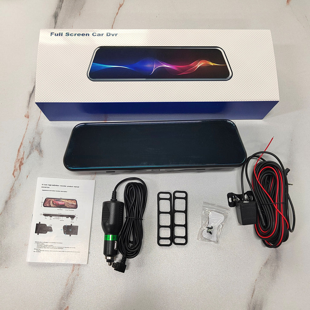 10-Inch Touchscreen Dash Cam — Front & Rear, WiFi, GPS, ADAS