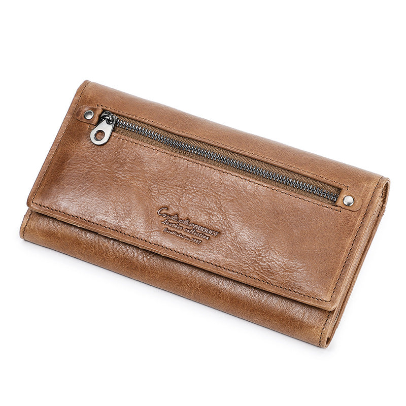 Women's Genuine Leather Long Wallet Clutch
