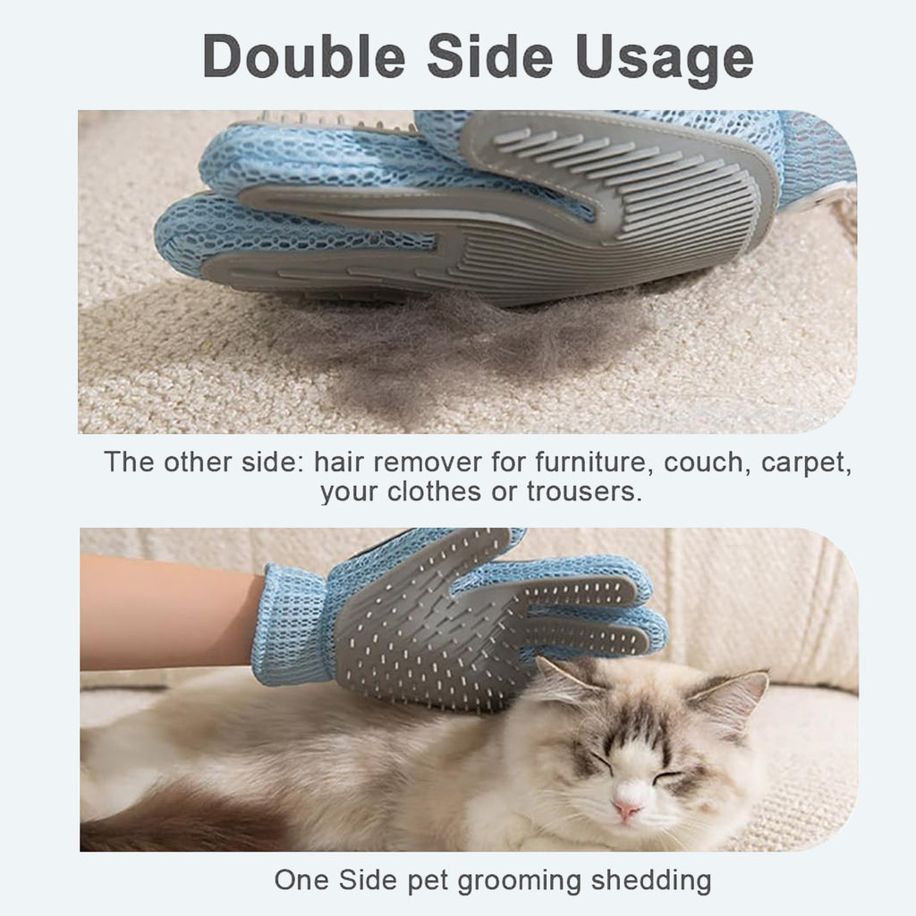 2-in-1 Pet Grooming Glove – Deshedding & Lint Remover